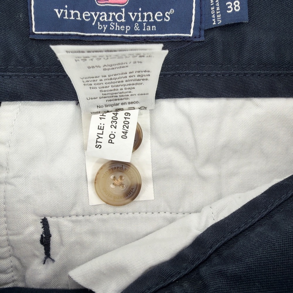 Vineyard Vines Men's OTG On-The-Go Performance Shorts 38 Blue Stretch Chino - Picture 8 of 9